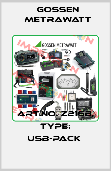 Art.No. Z216B, Type: USB-Pack  Gossen Metrawatt
