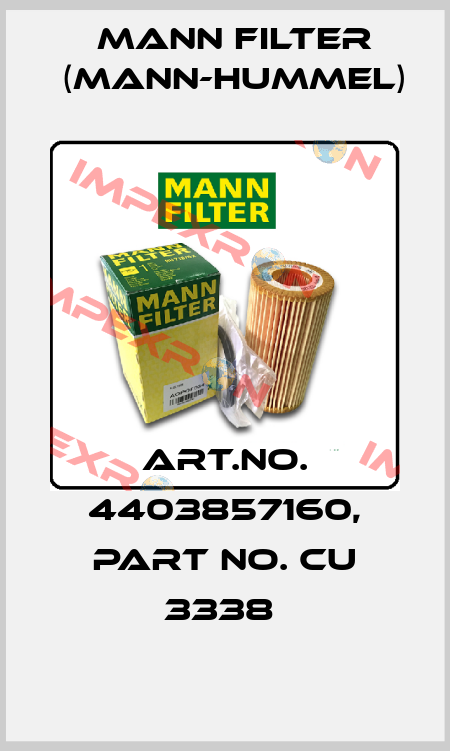 Art.No. 4403857160, Part No. CU 3338  Mann Filter (Mann-Hummel)