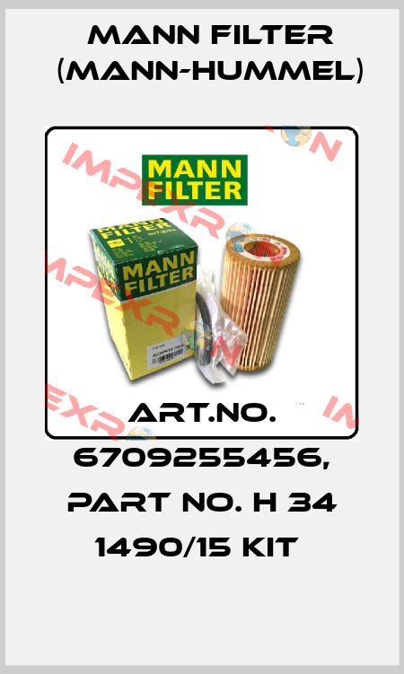 Art.No. 6709255456, Part No. H 34 1490/15 KIT  Mann Filter (Mann-Hummel)