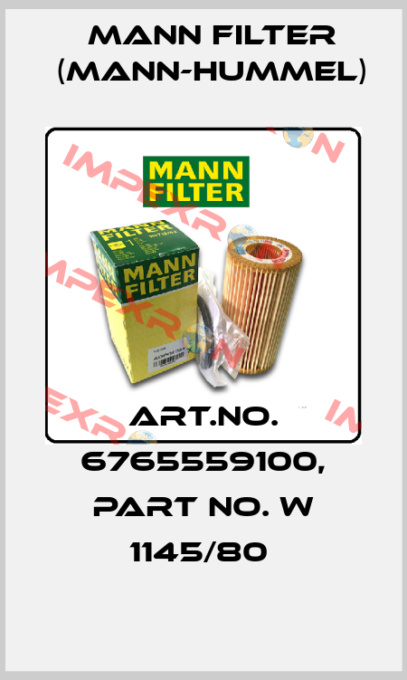 Art.No. 6765559100, Part No. W 1145/80  Mann Filter (Mann-Hummel)