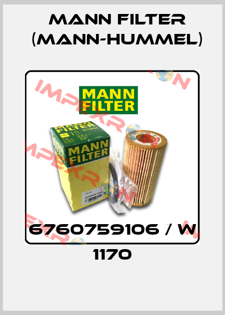 6760759106 / W 1170 Mann Filter (Mann-Hummel)