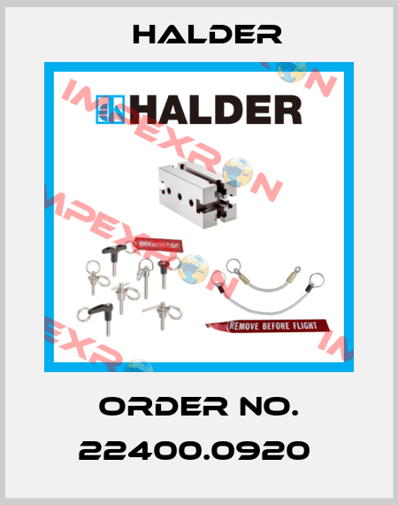 Order No. 22400.0920  Halder