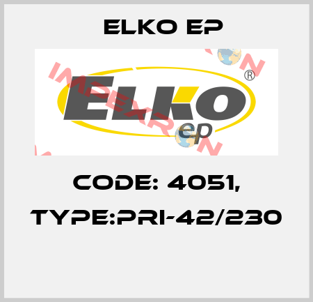 Code: 4051, Type:PRI-42/230  Elko EP