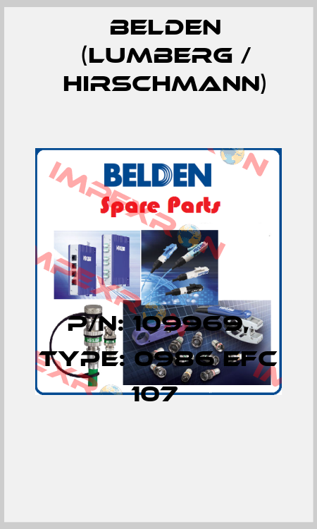 P/N: 109969, Type: 0986 EFC 107  Belden (Lumberg / Hirschmann)