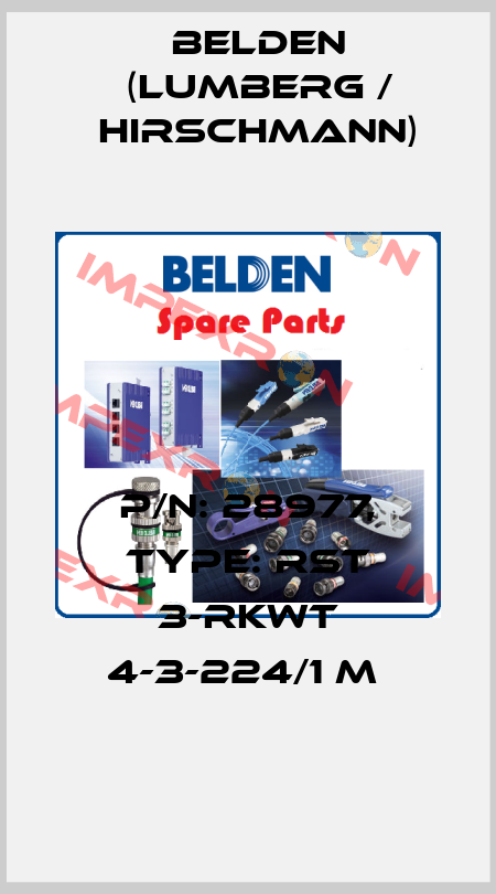 P/N: 28977, Type: RST 3-RKWT 4-3-224/1 M  Belden (Lumberg / Hirschmann)