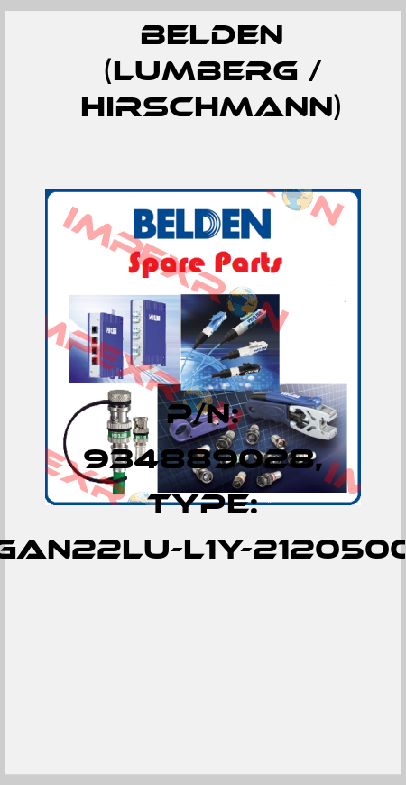 P/N: 934889028, Type: GAN22LU-L1Y-2120500  Belden (Lumberg / Hirschmann)