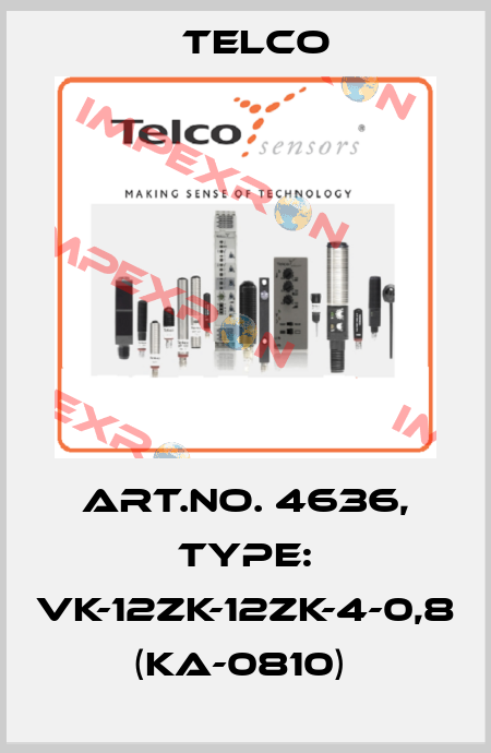 Art.No. 4636, Type: VK-12ZK-12ZK-4-0,8 (KA-0810)  Telco