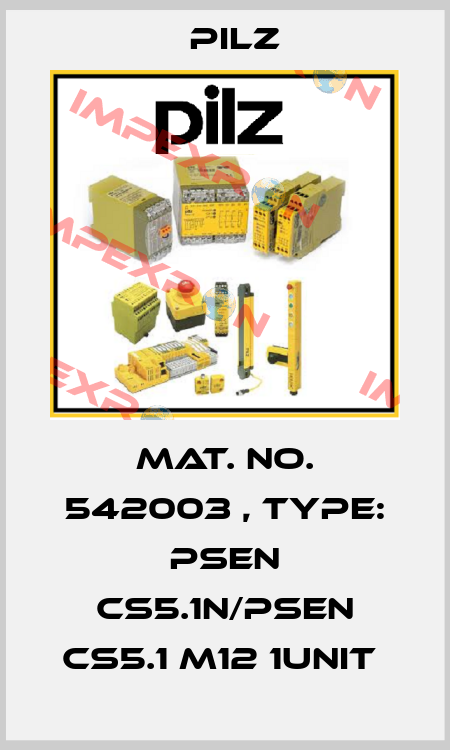 Mat. No. 542003 , Type: PSEN cs5.1n/PSEN cs5.1 M12 1unit  Pilz