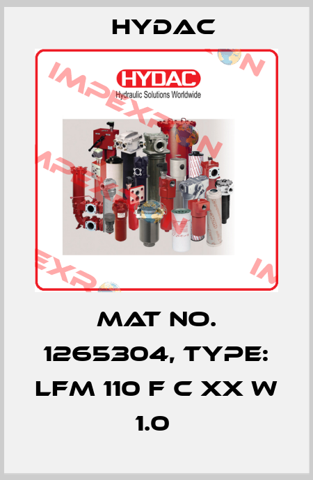 Mat No. 1265304, Type: LFM 110 F C XX W 1.0  Hydac