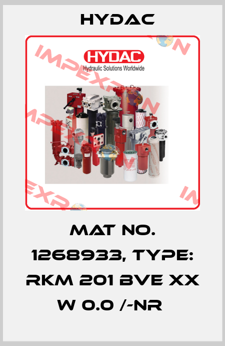 Mat No. 1268933, Type: RKM 201 BVE XX W 0.0 /-NR  Hydac