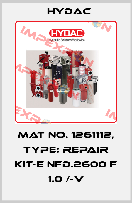 Mat No. 1261112, Type: REPAIR KIT-E NFD.2600 F 1.0 /-V Hydac