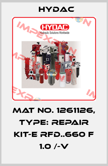 Mat No. 1261126, Type: REPAIR KIT-E RFD..660 F 1.0 /-V Hydac