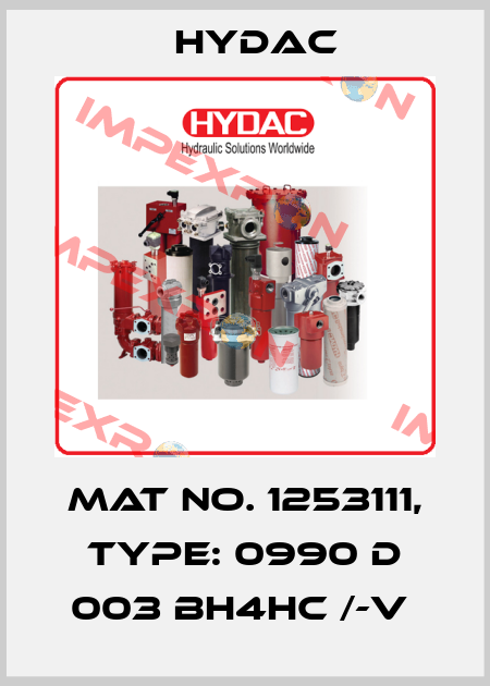 Mat No. 1253111, Type: 0990 D 003 BH4HC /-V  Hydac