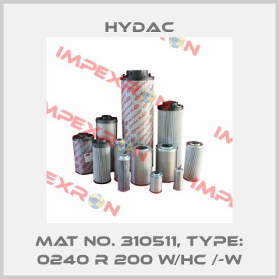 Mat No. 310511, Type: 0240 R 200 W/HC /-W Hydac