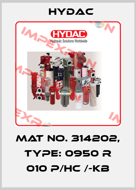 Mat No. 314202, Type: 0950 R 010 P/HC /-KB Hydac