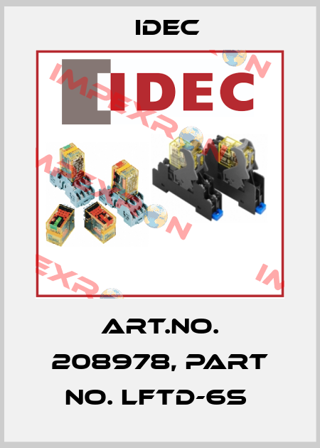 Art.No. 208978, Part No. LFTD-6S  Idec