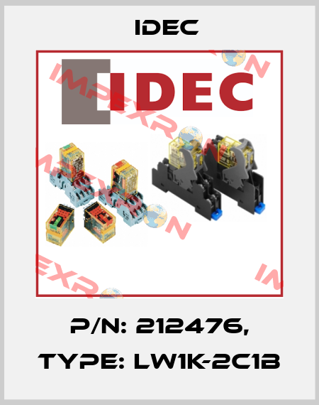 P/N: 212476, Type: LW1K-2C1B Idec