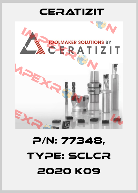 P/N: 77348, Type: SCLCR 2020 K09 Ceratizit