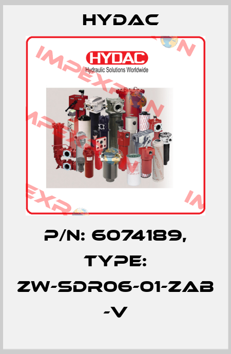 P/N: 6074189, Type: ZW-SDR06-01-ZAB -V Hydac