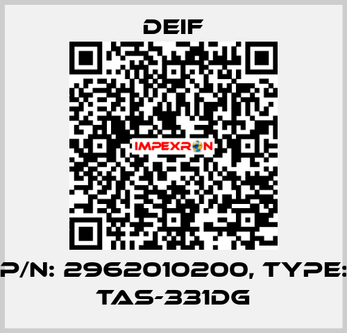 P/N: 2962010200, Type: TAS-331DG Deif