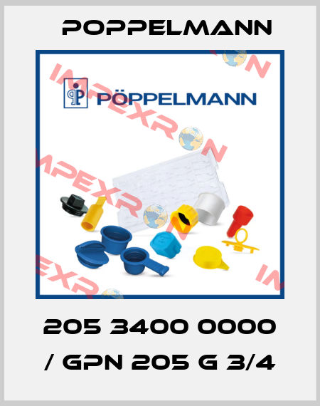 205 3400 0000 / GPN 205 G 3/4 Poppelmann
