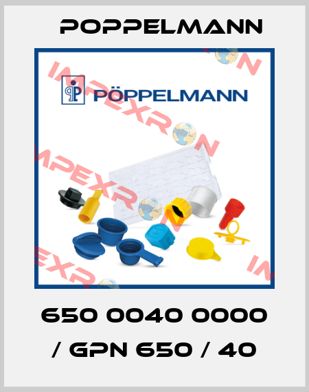 650 0040 0000 / GPN 650 / 40 Poppelmann