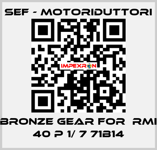 bronze gear for  RMI 40 P 1/ 7 71B14 SEF - MOTORIDUTTORI