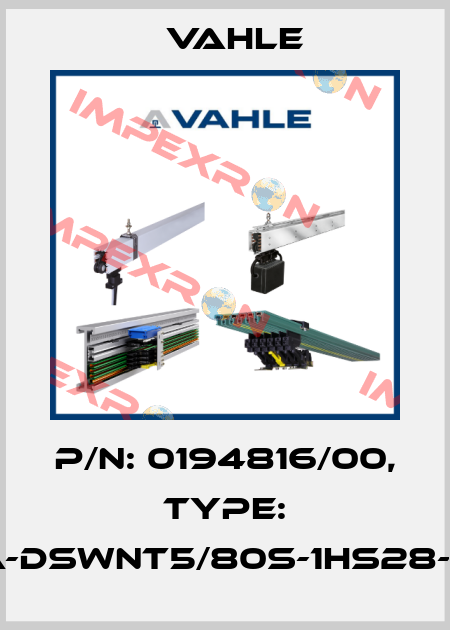 P/n: 0194816/00, Type: SA-DSWNT5/80S-1HS28-60 Vahle