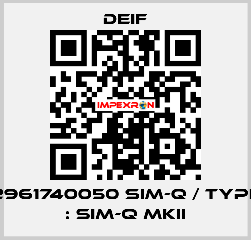 2961740050 SIM-Q / Type : SIM-Q MKII Deif