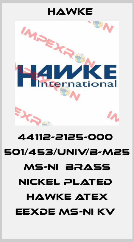 44112-2125-000  501/453/UNIV/B-M25 Ms-Ni  brass nickel plated  HAWKE ATEX EExde Ms-Ni KV  Hawke