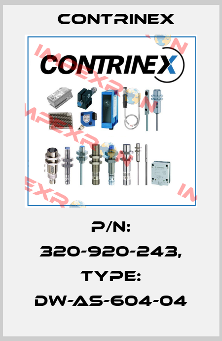 p/n: 320-920-243, Type: DW-AS-604-04 Contrinex