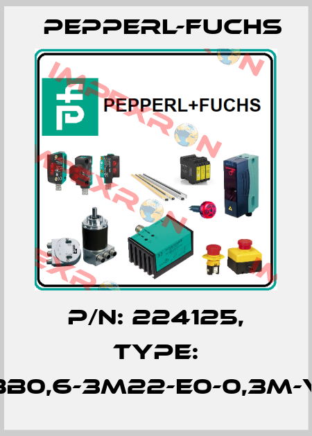 p/n: 224125, Type: NBB0,6-3M22-E0-0,3M-V3 Pepperl-Fuchs