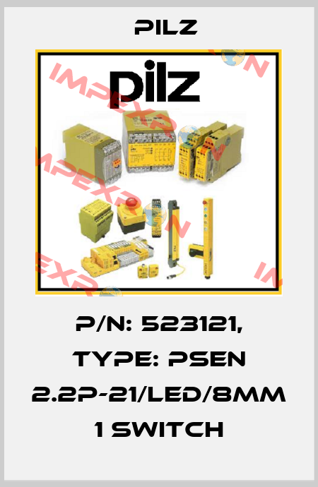 p/n: 523121, Type: PSEN 2.2p-21/LED/8mm  1 switch Pilz