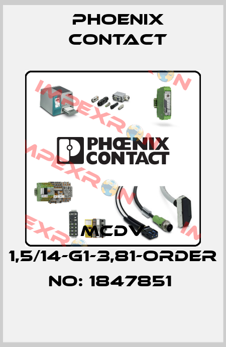 MCDV 1,5/14-G1-3,81-ORDER NO: 1847851  Phoenix Contact