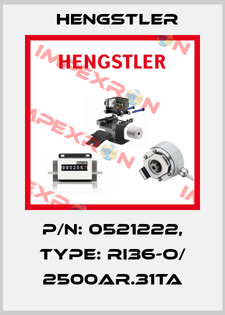 p/n: 0521222, Type: RI36-O/ 2500AR.31TA Hengstler
