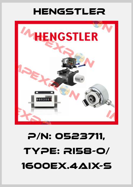 p/n: 0523711, Type: RI58-O/ 1600EX.4AIX-S Hengstler