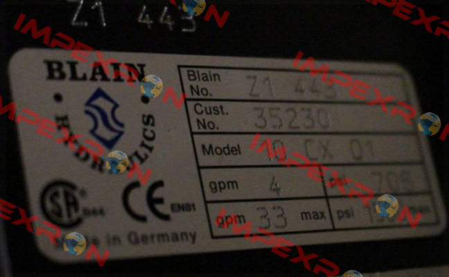 102322(Serien Nr.Z1 443)  Blain Hydraulics