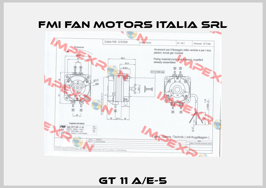 GT 11 A/E-5 FMI Fan Motors Italia Srl