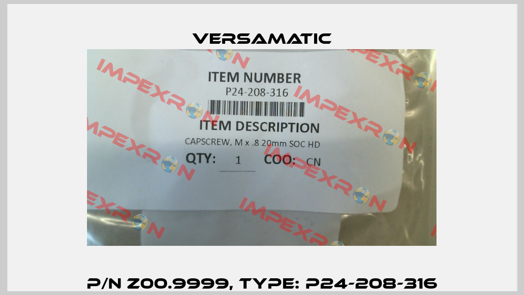 P/N Z00.9999, Type: P24-208-316 VersaMatic