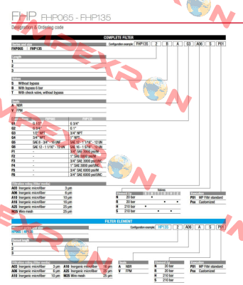 FHP-135-1-B-A-G1-M25-N-P01 MP Filtri